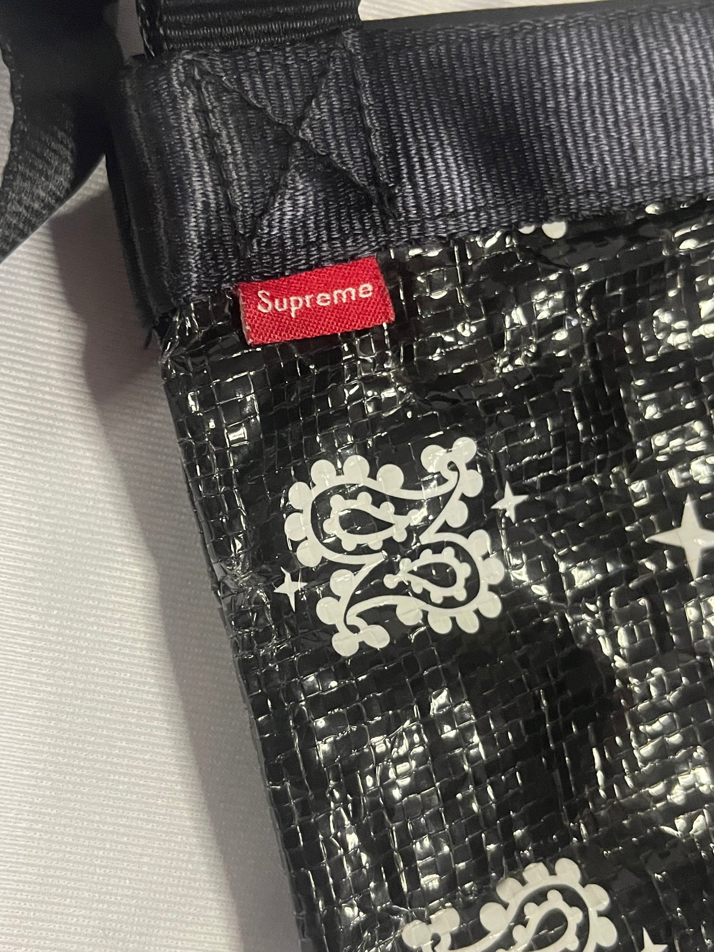 Supreme Bandana Tarp Side Bag Black