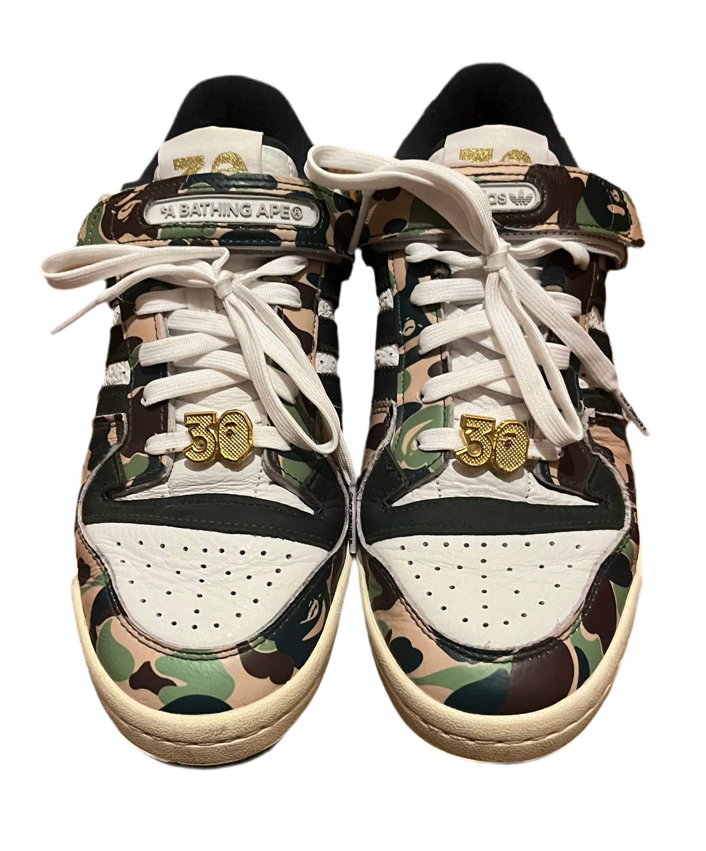 A Bathing Ape x Adidas “30th Anniversary Green Camo” low sneakers