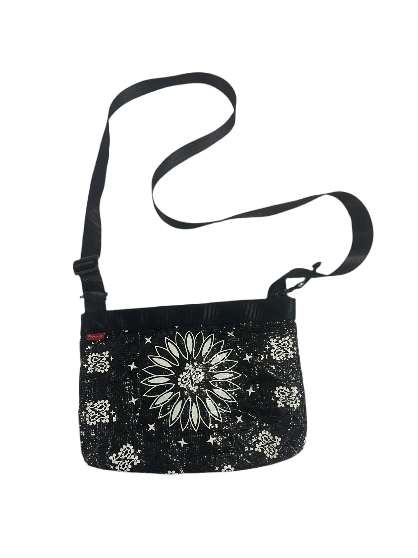 Supreme Bandana Tarp Side Bag Black