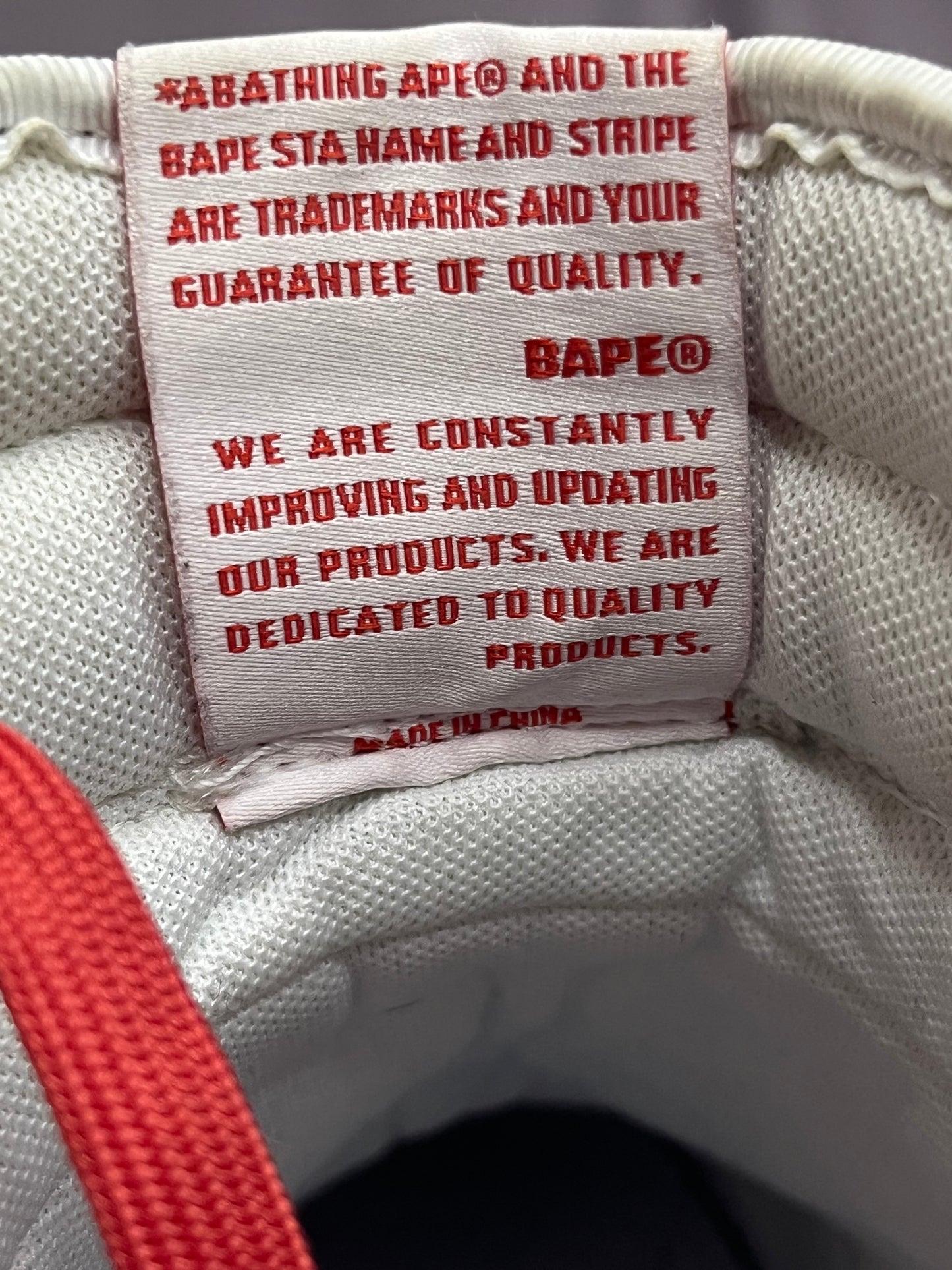 A Bathing Ape BAPESTA Mid Red