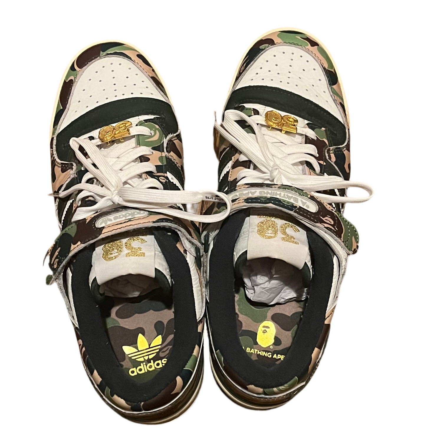 A Bathing Ape x Adidas “30th Anniversary Green Camo” low sneakers